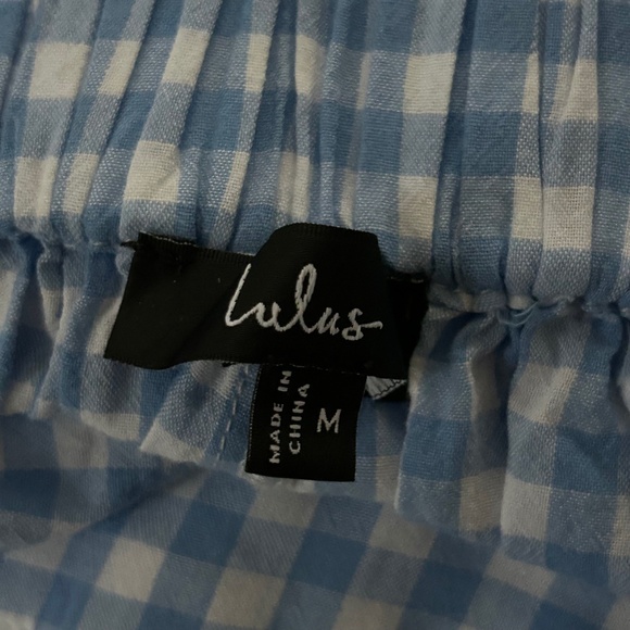 Lulus Delphine Blue & White Gingham Wide Leg Pants - Picture 16 of 16